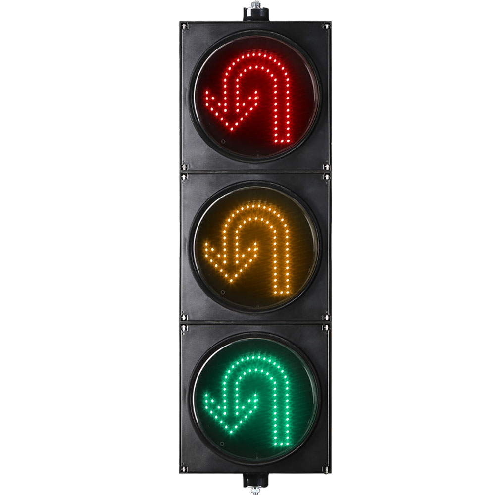 Semáforo de conversão em U vermelho/amarelo/verde de baixa potência