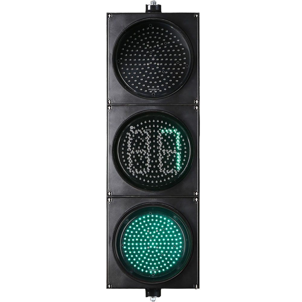 Semáforo de bola cheia vermelho/amarelo/verde de baixa potência com temporizador de contagem regressiva