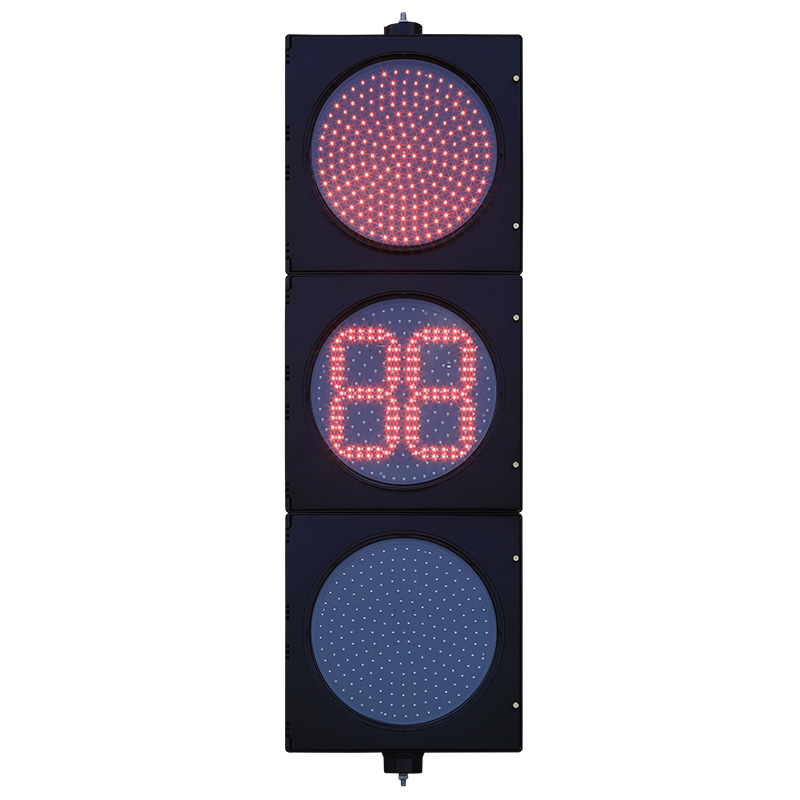 Semáforo de bola cheia vermelho/amarelo/verde de baixa potência com temporizador de contagem regressiva