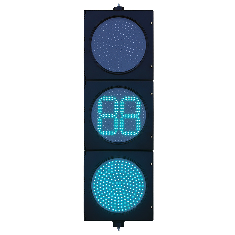 Semáforo de bola cheia vermelho/amarelo/verde de baixa potência com temporizador de contagem regressiva
