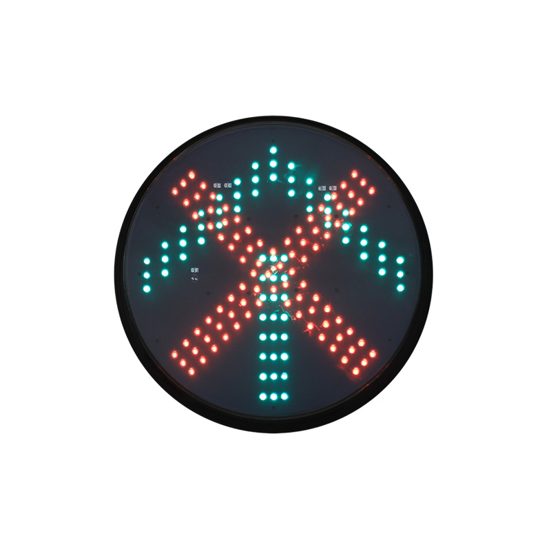 Módulo de semáforo de baixa potência com cruz vermelha e seta verde