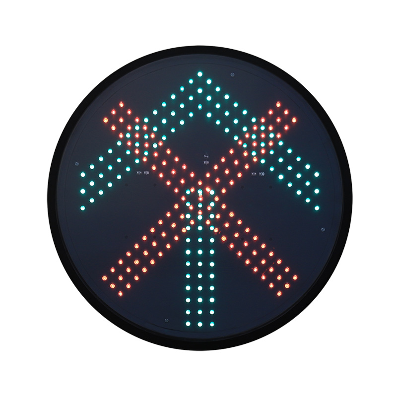 Módulo de semáforo de baixa potência com cruz vermelha e seta verde