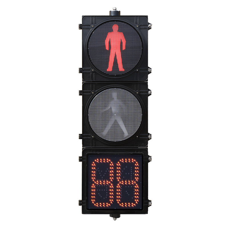 Semáforo de pedestres de alto fluxo com temporizador de contagem regressiva