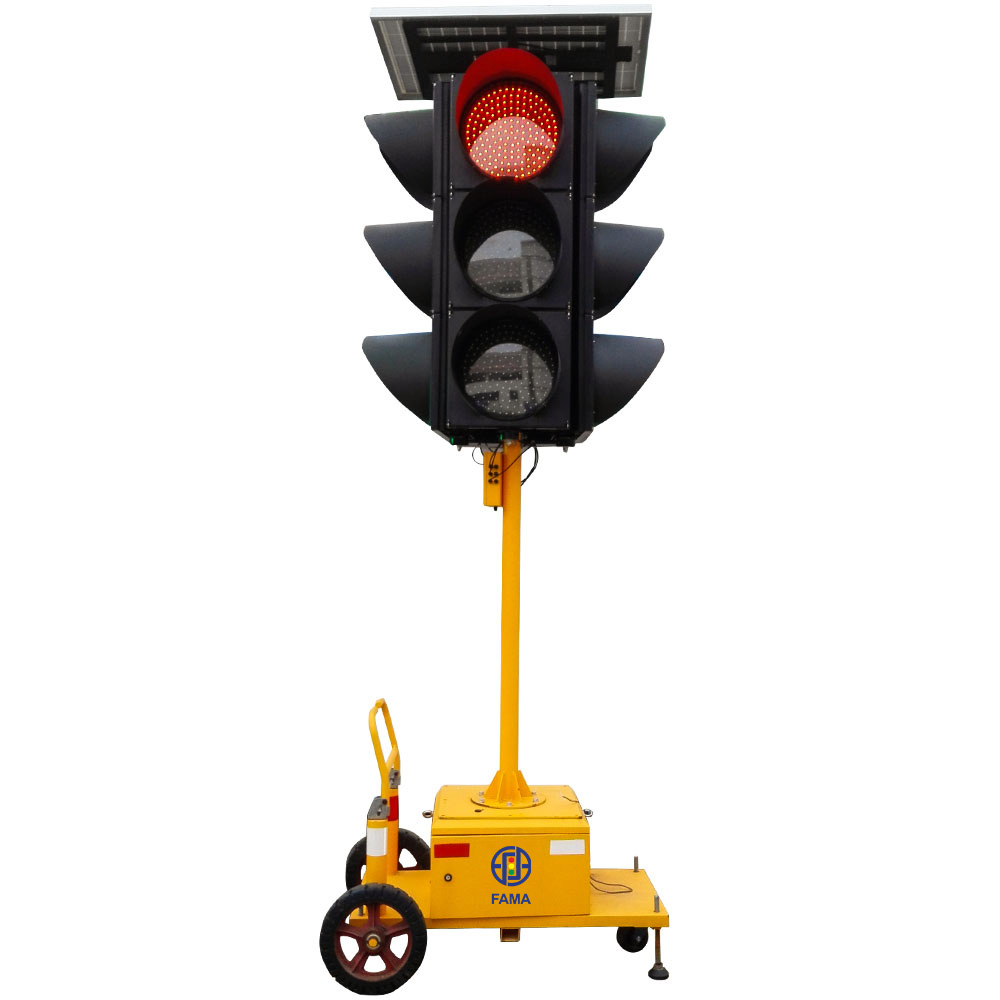 Semáforo móvel integrado movido a energia solar