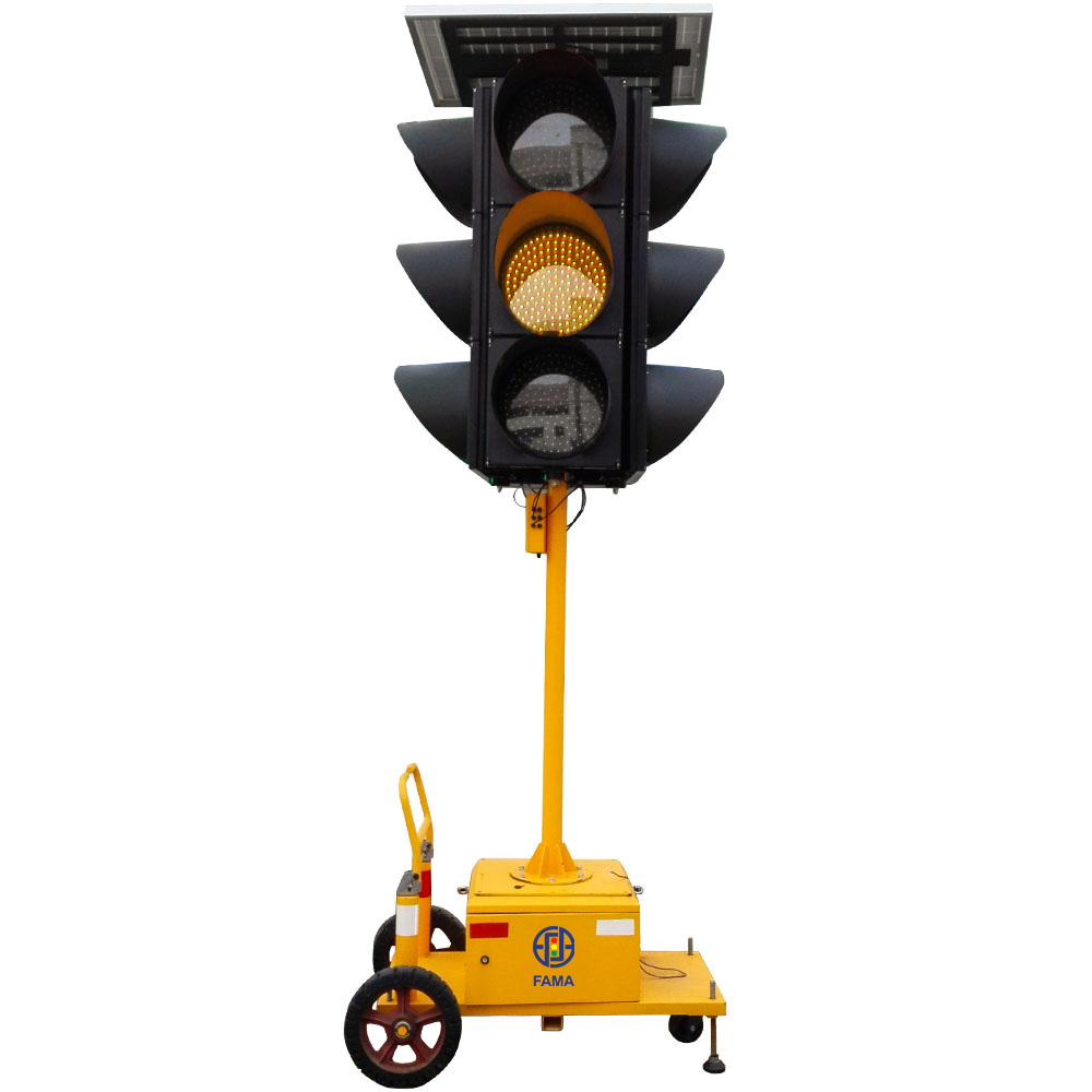 Semáforo móvel integrado movido a energia solar