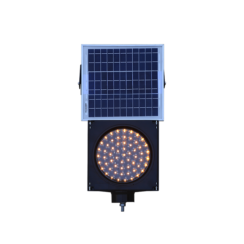 Luz amarela piscante movida a energia solar