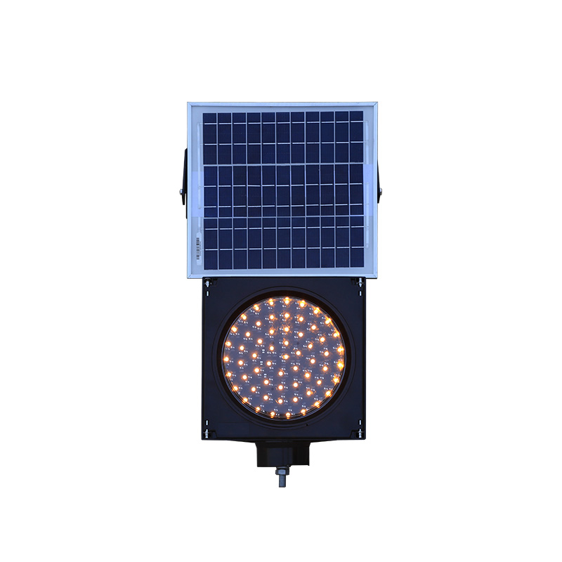 Luz amarela piscante movida a energia solar