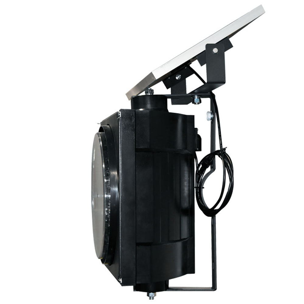 Luz amarela piscante movida a energia solar