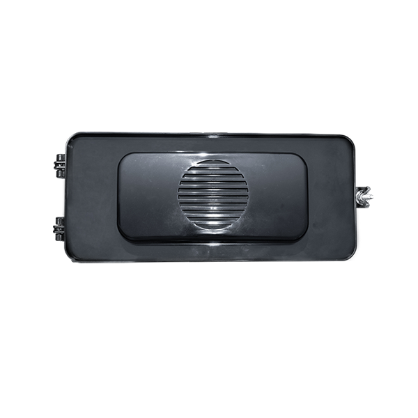 Sinalizadores sonoros para pedestres com caixa de pl&aacute;stico