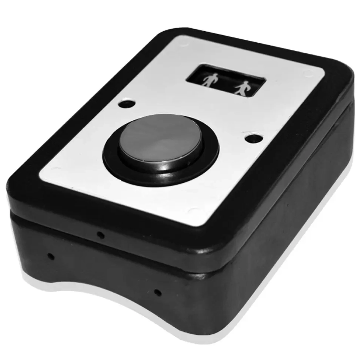 Botão de acionamento da passagem de pedestres Botão de acionamento da passagem de pedestres