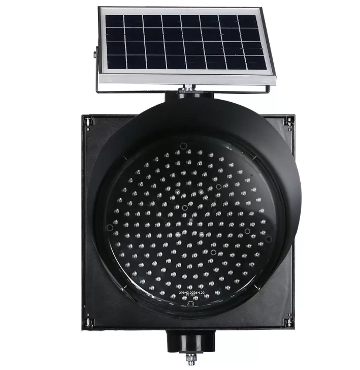 Luz amarela intermitente alimentada por energia solar Luz amarela intermitente alimentada por energia solar