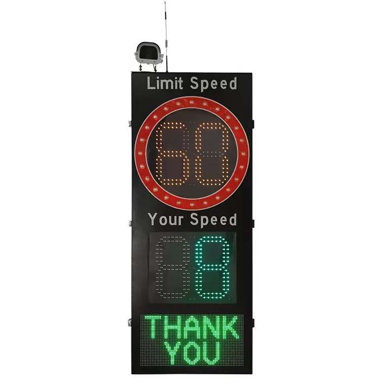 placas de limite de velocidade iluminadas